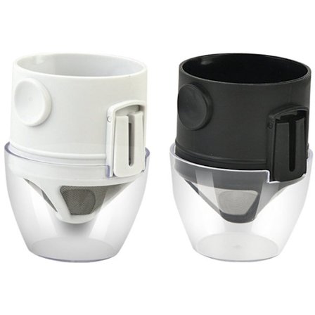 Kaffefilterholder, med koppholder kaffefilterssett med 2