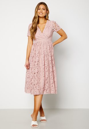 Bubbleroom Occasion Camala Midi Dress Dusty pink Vaatteet