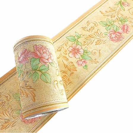 Selvklæbende PVC Vintage 3D Vandtæt Vægkant (Gul)