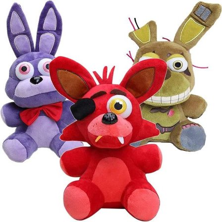 3-pack Plyschset Fnaf Gosedjur 7 tum/18 cm Fnaf Leksaker Freddy Fazbear Foxy The Pirate Foxy Leksak, Festdekoration