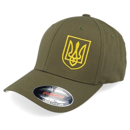 Iconic - Verde flexfit Cappellino - Ukraine Shield Olive Flexfit @ Hatstore