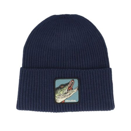 Skillfish - Blå cuff Beanie - Grisjävel Recycled Navy Oversized Cuff @ Hatstore