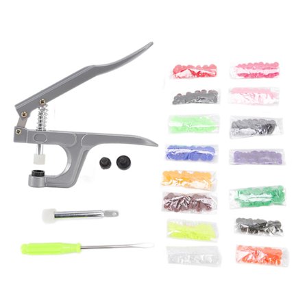 Muoviset nepparikiinnikkeet, 150 T5-solkea ja neppipihdit vaatteiden ompeluun