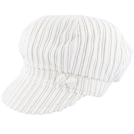 MJM Hats - White visor Czapka Z Daszkiem - Sophie W Cotton Velvet White Flat Cap @ Hatstore