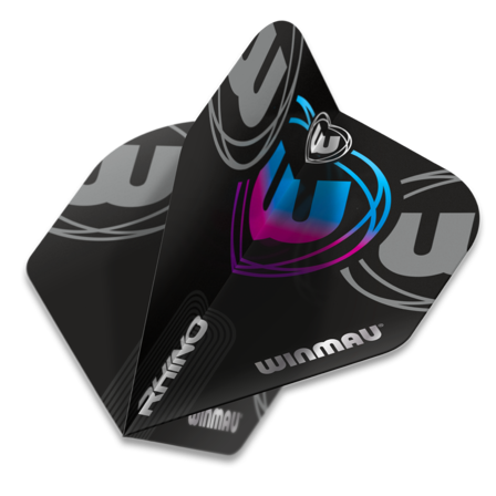 Winmau Flights Standard Darts Flights 9 Pieces Extra Thick Black Grey Blue Rhino Replacement Durable Flights for Darts
