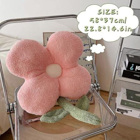 Kawaii Ins Flower Pillow Toimistotuoli Lanne Selkätyyny Söpö Pehmo Sohvanheittotyynyt Pehmeät Sisustustyynyt Ystävälle Lahjaksi Pink