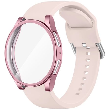 TPU-fodral + silikonarmband för Samsung Galaxy Watch 4 5 6 7 40mm 44mm Armband Skärmskydd Stötfångare för Galaxy Watch 4 5 6 7