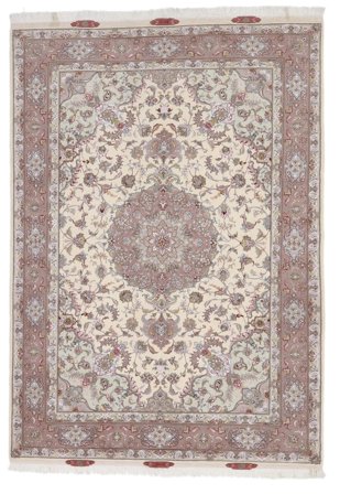 Tapis D'orient Tabriz 60 Raj Chaîne De Soie 167X244 Beige/Gris Clair (Laine, Perse)