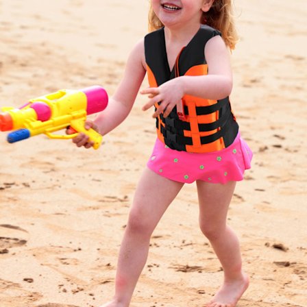 Redningsvest Svømming Båt Drifting Hjelpejakke Med Fløyte For Barn (Oransje, 2-4 år)
