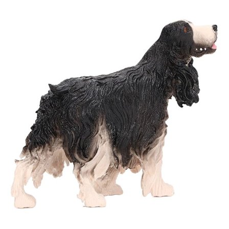 Cocker Spaniel-figurer Simulering Pedagogisk Lätt att underhålla Hundfigur för Barnleksaker och Inredning PL127‐1314 Svart