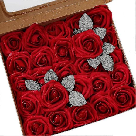 Kunstige Silke Rose Blomster Enkelt Stilk Realistisk Falsk Rose Til Bryllupsbuket Blomst, 10 stk