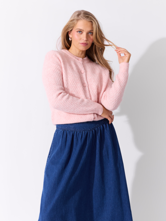 MATCH - Colette cardigan - Donna - Str. XS - Dame - Gensere & Cardigans - Rosa - 4% Elastan,48% Nylon,13%Mohair,35% Ull