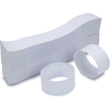 Förpackning med 500 valutaband, självhäftande valutaremmar, sedelomslag (blank vit - 500 st)