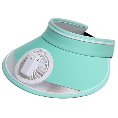 Solskærm Hatte Med Ventilator - Tre Hastigheder USB Genopladelig, Solbeskyttelse Solhat Til Justerbar Spænde (FW)