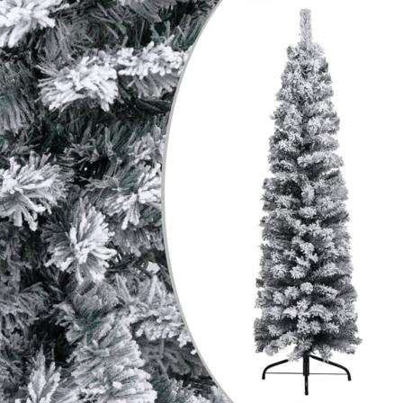 Vidaxl Smal Plastgran Med Led Och Snö Grön 150 Cm Pvc Grön