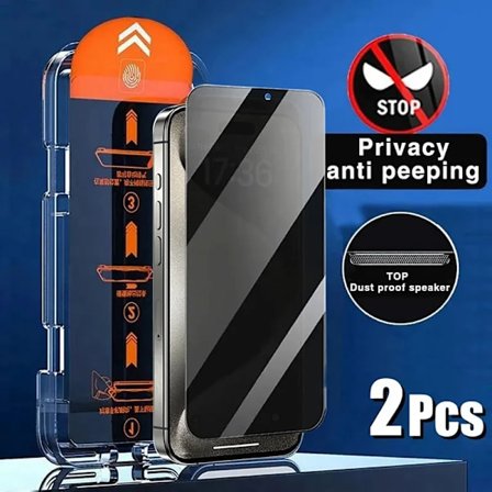 2 st Dammtätt Sekretessglas för iPhone 16 15 13 14 Pro Max Mini 9H Oleofobisk Beläggning Skärmskydd för iPhone 15 16 Plus