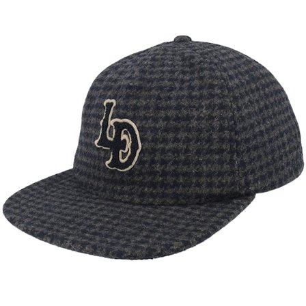 Les Deux - Schwarz snapback Cap - Ld Houndstooth Letterman Cap Raven/Grey Snapback @ Hatstore