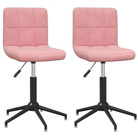 Vidaxl Snurrbara Matstolar 2 St Rosa Sammet Rosa