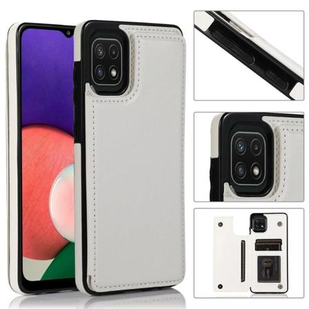 Samsung Galaxy A22 5G - Skal med Korthållare Vit
