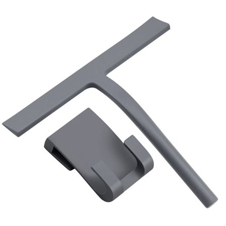 Badeværelsesskraber, Silikoneskraber til brusebad Grå Vindueskraber med ophængningskrog til glas til rengøring af badeværelse Vinduesvisker 