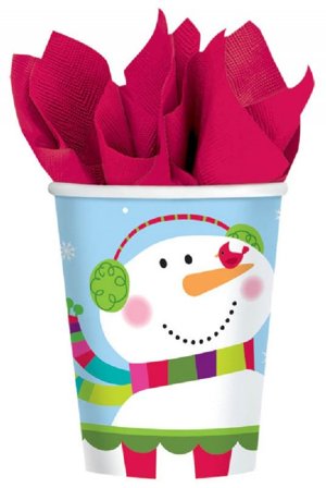 Snögubben muggar av papp 8-pack - Julfest Dekoration - Kalaslagret.se