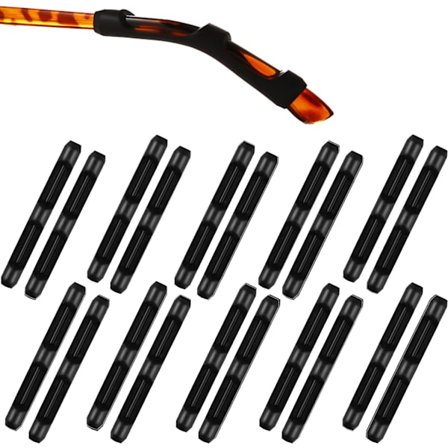 10 Paria Mustaa Silmälasien Korvatyynyjä - Pehmeä Silikoninen Lasien Korva