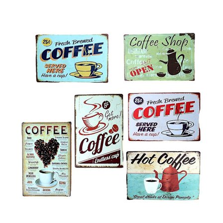 Tin-blad Maleri Kaffe Dekorativ Tin-blad Maleri Velegnet Til Ktv, Barer, Restauranter, Retro Dekoration 20x30cm