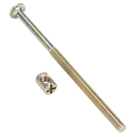 10 ST M6 kolstål 120 mm møbelbolter med 6 mm mutterfeste