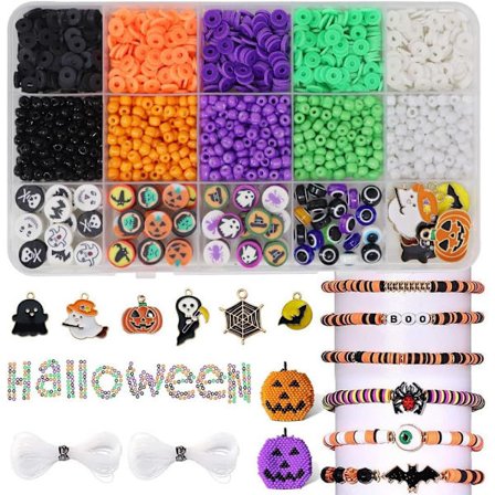 2086 stk Halloween Charm Armbånd Lagingssett med Gresskar & Spøkelse Perler[JUN]