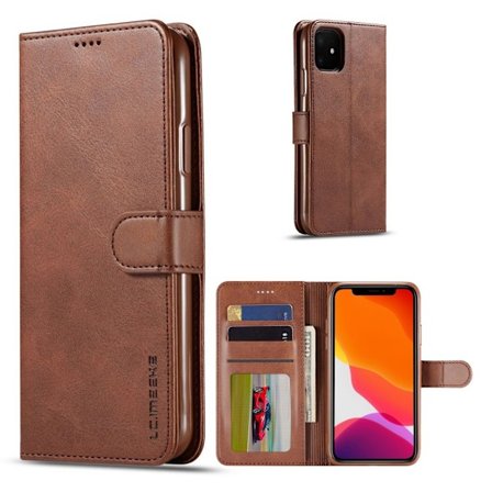 LC.Imeeke läder iPhone 11 fodral - Brun