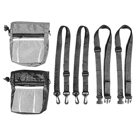 2-pack hundgodispåse, hundträningsgodispåse med midje- och axelrem, 3 sätt att bära, lätt C