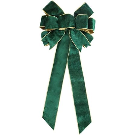 2 stk. 60 cm julesløjfe, grønne sløjfer, store sommerfuglsløjfer, julefestsløjfer, julesløjfe kompatibel med julekrans, juletræ