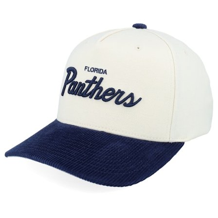 Mitchell & Ness - NHL Beige adjustable Keps - Florida Panthers Seafront 5p Classic Red Sand/Navy A-Frame Adjustable @ Hatstore