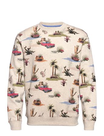 Allover Printed Crewneck Sweat Beige Scotch & Soda