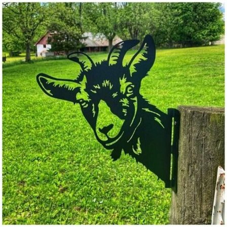 Geit Metall Smidd Jern Utendørs Gårdsdyr Anheng Ornament Skulptur Rusten Støpejern Silhuett for Innendørs og Hagedekor{Y F L}