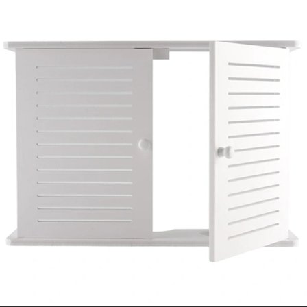 Trådlös Wifi Router Box Trälåda Kabel Plus Trådfäste Väggmonterad Kontakt Hylla L_yux