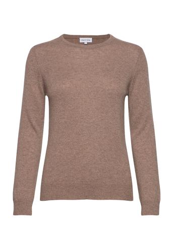 Basic O-Neck Sweater Pulllover Brun Davida Cashmere