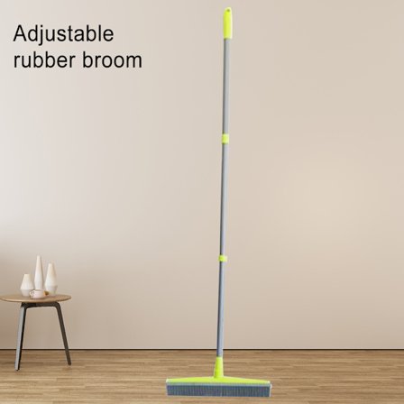 Rengöring Golvborste Husdjurshårborttagning Kvast Gummi Kvasthuvuden Teleskoperande Långt tresektionshandtag