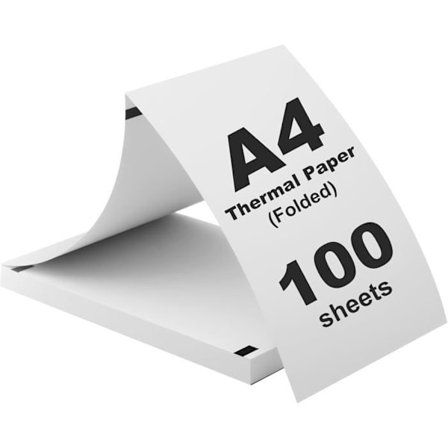 (100 arkkia) A4-lämpöpaperi, taitettava, BPA-vapaa, nopeasti kuivuva, lämpökirjoittimille