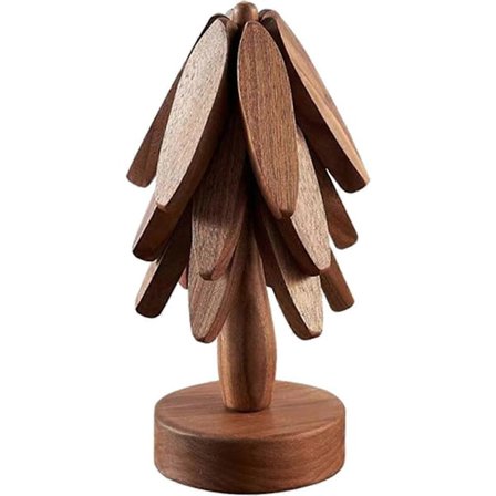 Træ Trivet | Træ Trivet Formet Som Et Træ | Trivet Til Varme Retter | Trivet Til Varme Retter Med Stativ | Træ Grydeholder Trivet