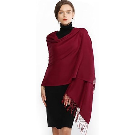 Dam Scarves Pashmina Sjal och Wraps för Bröllopsscarves för Kvinnor Vinter