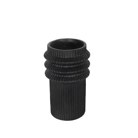 Musta MgO Helix -maljakko, 25,5 x 42,5 cm – moderni muotoilu