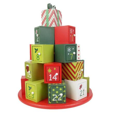 Återanvändbar Handtillverkad Adventskalender I Trä M 24lådor