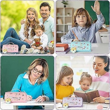 Pencil Pen Taske med Stor Kapacitet, Flere Rum, Kontorartikler, Makeup Taske, Stressreducerende Penalhus, Piger, Drenge, Teenagere, 