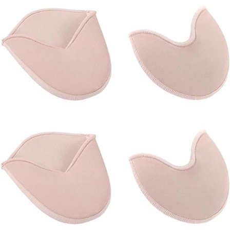 2 par bløde balletsko tåbeskyttere til pointdans, skridsikre halve sokker med tåbeskyttere