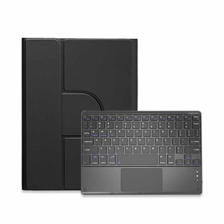 Bluetooth Tastatur Magnetisk Etui - Business Sort med Firkantede Tastehætter (Touch Control) Kompatibel med iPad Pro 11-