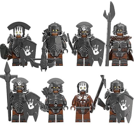 8 stk./sæt Ringenes Herre Serie Minifigurer Byggeklodser Kit, Kriger Mini Actionfigurer Legetøj Fans Gave til 6 År + Børn Drenge Piger kk