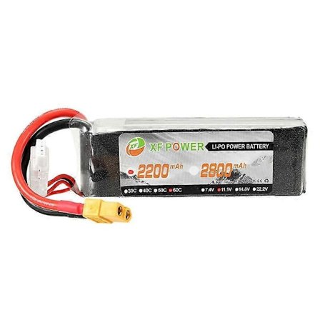 XF Power 11.1V 2200mAh 60C 3S Lipo Batteri XT60 Plugg