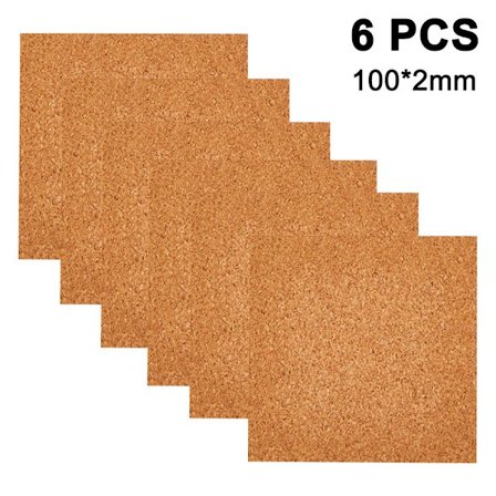 Neliönmuotoiset lasinaluset, 6 kpl, puu-korkki lasinaluset 10x0,2cm, sopivat kotiin, ravintolaan, toimistoon