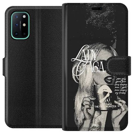 Yhteensopiva Lompakkokotelo OnePlus 8T Lady Gaga mustavalkoinen retrojuliste aurinkolaseilla ja pop-taide-estetiikalla
